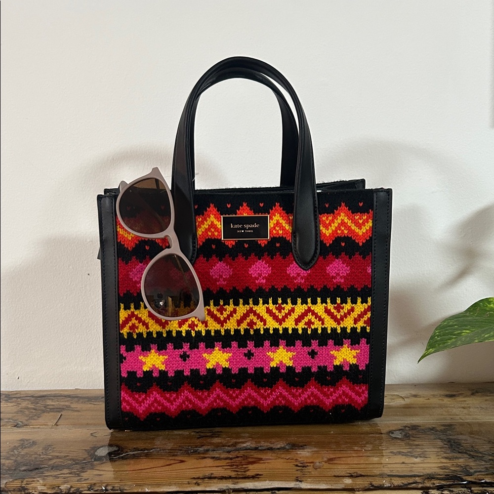 Kate Spade Vibrant Black and Pink Tote